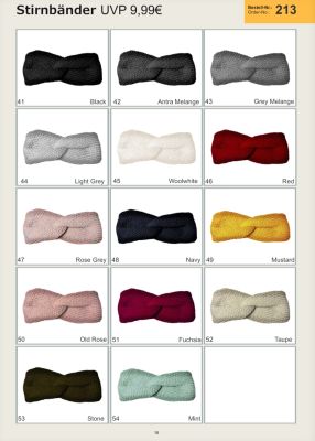 Stirnbänder mit elegantem Wickel - in verschiedenen Farben